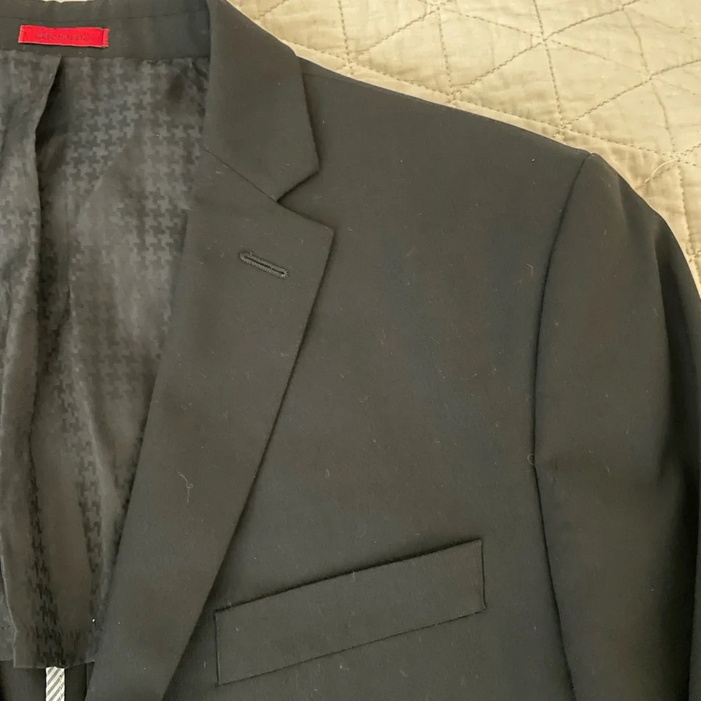John‎ Varvatos Star USA Stretch Wool Notch Collar Slim Suit Jacket in black 42 R